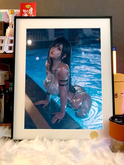 【週邊】星空工作室－最終幻想VII 泳池蒂法 裝飾畫3