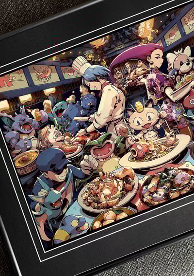 【週邊】千鳥社-精靈寶可夢迷你丘喵喵果然翁火箭隊裝飾畫2