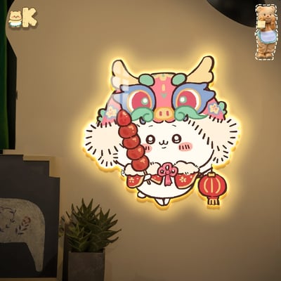 【週邊】阿喵畫社-舞獅烏薩奇燈帶畫2