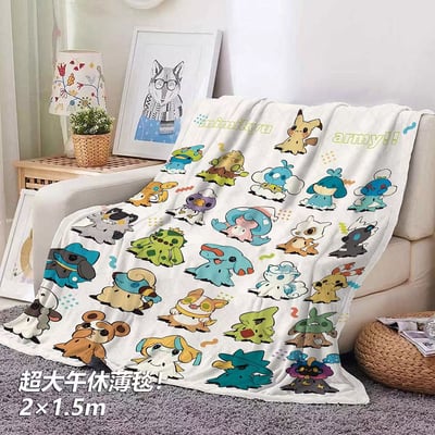 【週邊】千鳥社-精靈寶可夢謎擬丘皮卡丘卡拉卡拉午睡毯地毯裝飾畫2