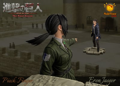 【進擊的巨人】Model Power-進擊的巨人 第5彈 艾倫耶格爾&皮克芬格爾 對峙名場面2
