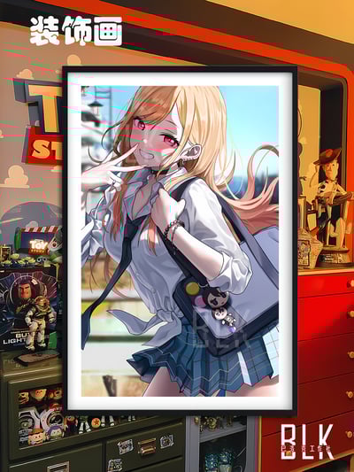 【週邊】巴洛克－戀上換裝娃娃 校服喜多川 裝飾畫&冰箱貼1