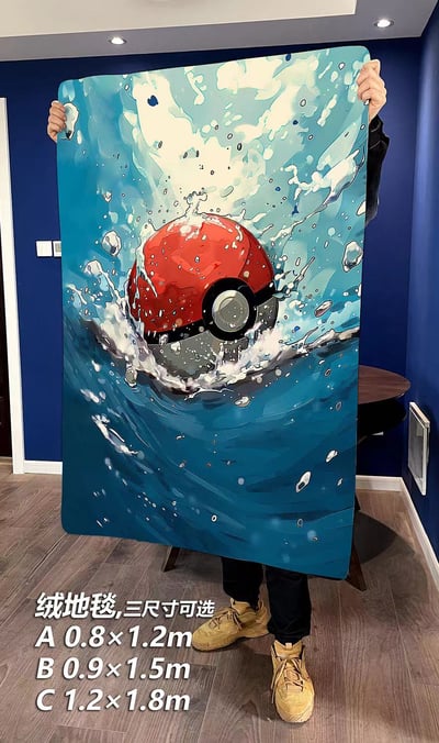 【周邊】千鳥社-精靈球寶可夢pokemon地毯夏日清涼床邊書房臥室4