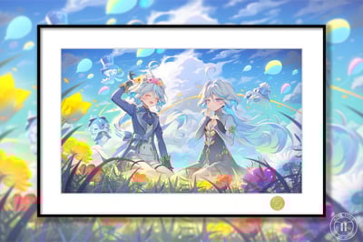 【週邊】H2工作室－原神 水神 芙寧娜 裝飾畫1