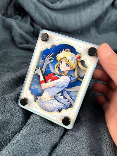 【週邊】萌萌匠-美少女戰士水冰月月野兔3D立體卡磚擺台裝飾畫4