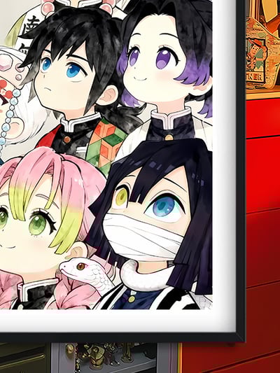 【週邊】巴洛克－鬼滅之刃 仰頭九柱 裝飾畫&冰箱貼3