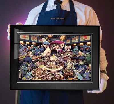 【週邊】千鳥社-精靈寶可夢迷你丘喵喵果然翁火箭隊裝飾畫1