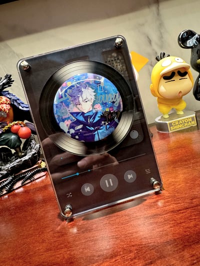 【週邊】萌萌匠-NFC亞克力音樂旋轉唱片吧唧託我推谷美5