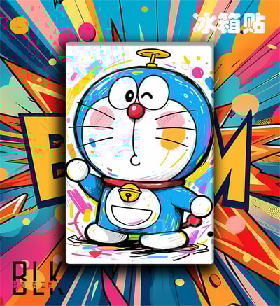 【週邊】巴洛克－哆啦A夢 塗鴉哆啦 裝飾畫 & 冰箱貼5