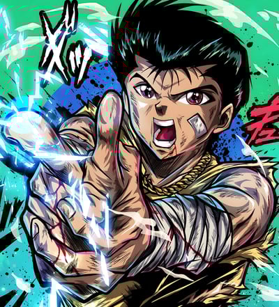 【週邊】H2工作室-浦飯幽助 幽遊白書藏馬飛影桑原與真動漫二次元裝飾畫3