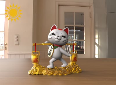 【膽大黨】太陽模玩－一桶金 招財擺件 高速婆婆招財貓1