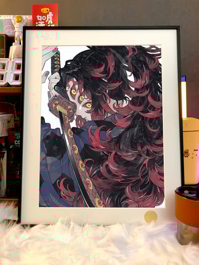 【週邊】星空工作室-黑死牟 Kokushibo上弦之壹鬼滅之刃無限城篇猗窩座炎柱動畫二次元裝飾畫3