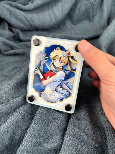 【週邊】萌萌匠-美少女戰士水冰月月野兔3D立體卡磚擺台裝飾畫2