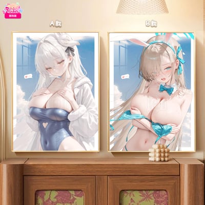 【週邊】阿喵畫社－蔚藍檔案 一之瀨明日奈與白鳳 雙聯裝飾畫1