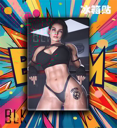 【週邊】巴洛克－生化危機 拳擊手吉爾 裝飾畫 & 冰箱貼5