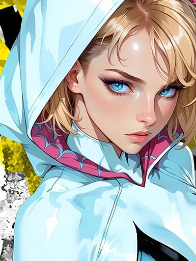 【週邊】巴洛克－漫威 蜘蛛俠格溫 裝飾畫&冰箱貼2