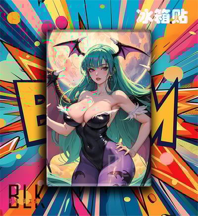 【週邊】巴洛克－惡魔戰士 月下莫莉卡 裝飾畫 & 冰箱貼5
