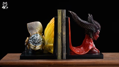 【暗黑破壞神】皮皮工作室－伊納瑞斯＆莉莉絲 書檔雕像1
