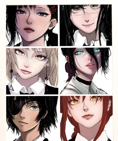 【週邊】H2工作室－鏈鋸人 電鋸人女團 裝飾畫3