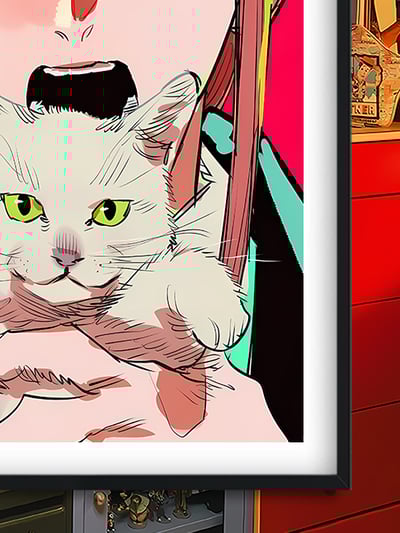 【週邊】巴洛克－鏈鋸人 貓咪瑪奇瑪 裝飾畫&冰箱貼3
