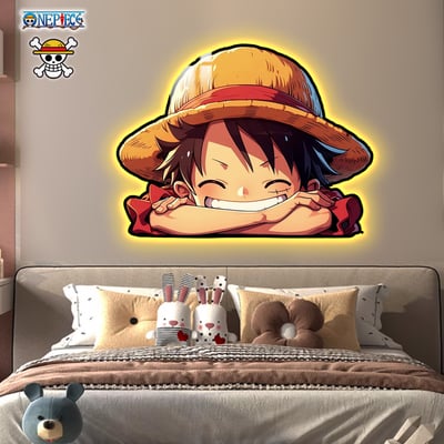 【週邊】阿喵畫社-草帽路飛Q版大頭床頭燈帶3