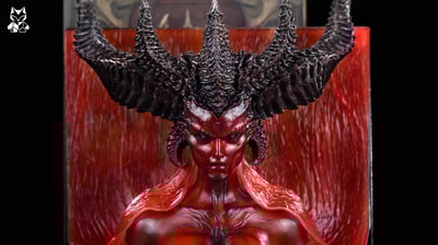 【暗黑破壞神】皮皮工作室－伊納瑞斯＆莉莉絲 書檔雕像6