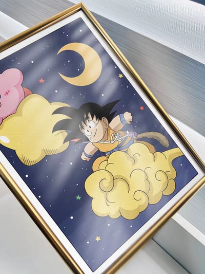【週邊】千鳥社-小悟空星卡比七龍珠Kirby裝飾畫4