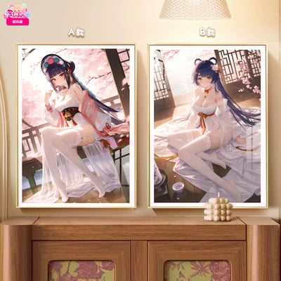【週邊】阿喵畫社－櫻落古韻 雲堇 & 香菱雙聯 裝飾畫1
