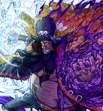 【週邊】H2工作室-黑鬍子 海賊王馬歇爾D蒂奇四皇洛克斯動漫二次元裝飾畫3