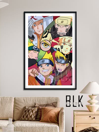 【週邊】巴洛克－火影忍者 鳴人成長 裝飾畫＆冰箱貼4