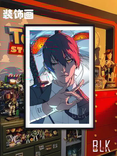 【週邊】巴洛克－鏈鋸人 早川秋 裝飾畫&冰箱貼1