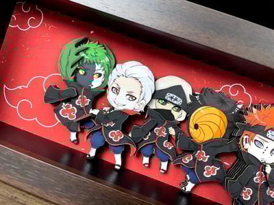 【週邊】萌萌匠-火影忍者曉組織國潮Q版背景地台3D立體畫4