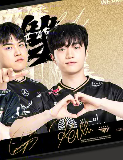 【週邊】千鳥社－英雄聯盟 T1 第六冠 橫版 裝飾畫＆滑鼠墊4