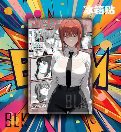 【週邊】巴洛克－電鋸人 漫格三鷹朝 瑪奇瑪 帕瓦 裝飾畫 & 冰箱貼8