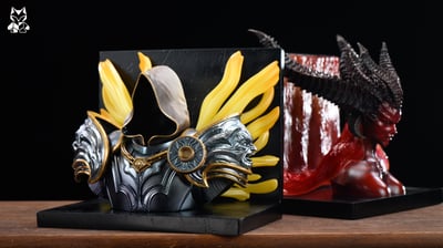 【暗黑破壞神】皮皮工作室－伊納瑞斯＆莉莉絲 書檔雕像5