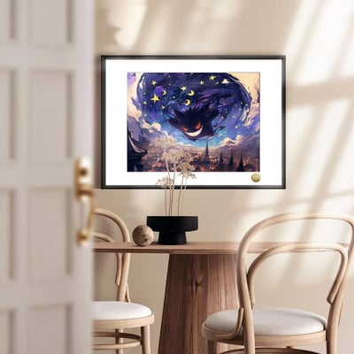 【週邊】皇呱工作室-星空耿鬼精靈寶可夢梵谷裝飾畫5