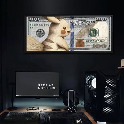 【週邊】千鳥社-寶可夢皮卡丘美元潮流招財裝飾畫6