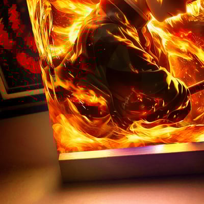 【週邊】阿喵畫社-發炎呼吸 炭治郎發光透明卡磚3