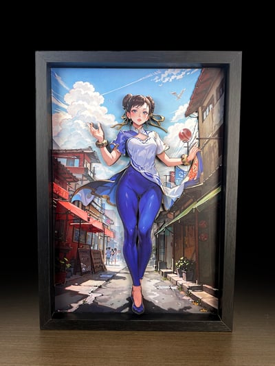 【週邊】萌萌匠-街頭霸王週邊潮玩手辦背景牆搭配春麗立體畫7