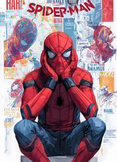 【週邊】H2工作室－塗鴉蜘蛛人 裝飾畫3