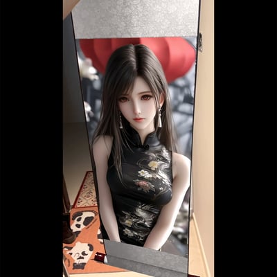 【週邊】阿喵畫社-旗袍 蒂法捲軸畫1