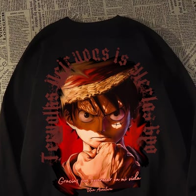 【週邊】阿喵畫社-堅定之心 路飛衛衣1