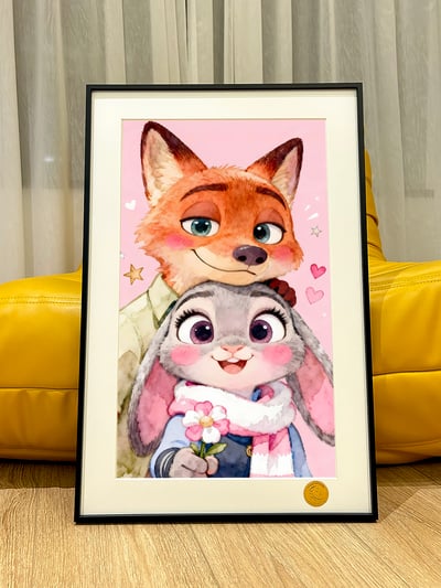 【週邊】星空工作室－動物方城市 粉色動物城 裝飾畫1