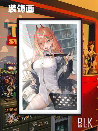 【週邊】巴洛克－鏈鋸人 白衣帕瓦 裝飾畫&冰箱貼1