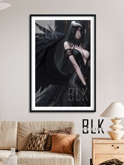 【週邊】巴洛克－Overlord 黑衣雅兒貝德 裝飾畫&冰箱貼4