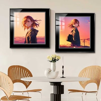 【週邊】阿喵畫社－晚霞 御坂美琴 裝飾畫4