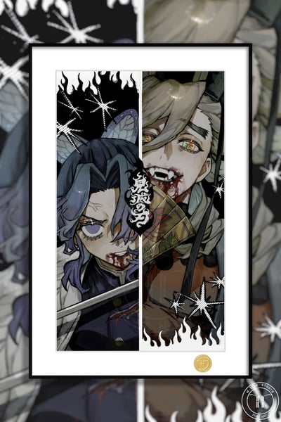 【週邊】H2工作室-蝴蝶忍vs童磨 鬼滅之刃無限城篇小忍蟲柱上弦之貳裝飾畫1