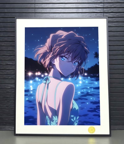 【週邊】H2工作室－名偵探柯南 海灘灰原哀 裝飾畫2