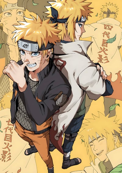 【週邊】H2工作室－火影忍者 水門 鳴人 裝飾畫3