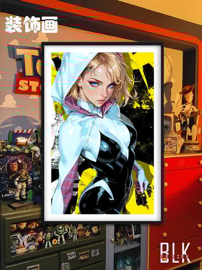 【週邊】巴洛克－漫威 蜘蛛俠格溫 裝飾畫&冰箱貼1